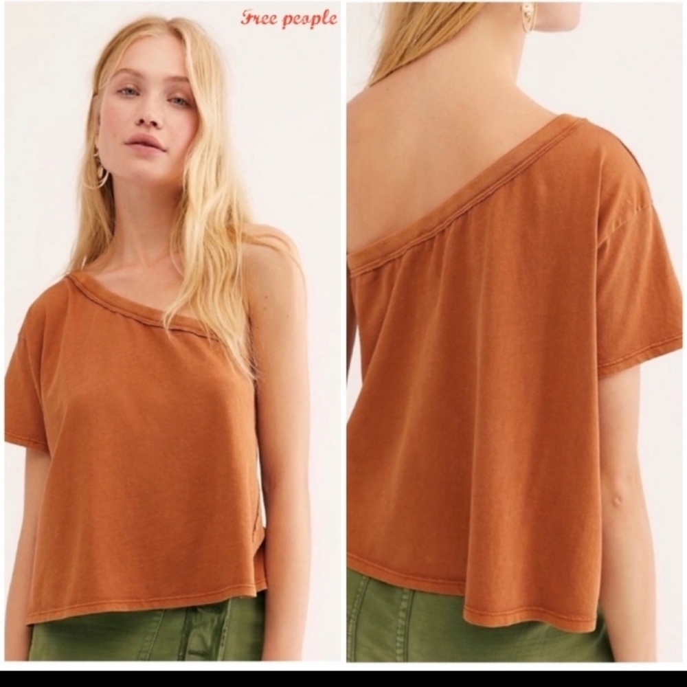we the free aubry one shoulder crop tee - Picture 2 of 13